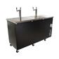 70" Two Keg Direct Draw Kegerator Beer Dispenser with (2) Double Head Taps and 4” Casters