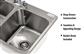 Stainless Steel 2 Compartment Dropin Sink 14"x16"x10" Bowls