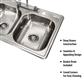 Stainless Steel 2 Compartment Dropin Sink 14"x16"x6" Bowls No Drains w/Faucet