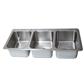 Stainless Steel 3 Compartment Dropin Sink 16"x20"x12" Bowl