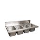 Stainless Steel 4 Compartment Dropin Sink w/ 10"x14"x10" Bowls & 5" Riser