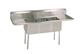 Stainless Steel 3 Compartment Economy Sink Dual 12"Drainboards 10"x14"x10"