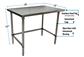 14 Gauge Stainless Steel Work Table Open Base 48"Wx36"D