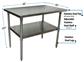 14 Gauge Stainless Steel Work Table With Stainless Steel Undershelf 48"Wx30"D