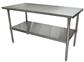14 Gauge Stainless Steel Work Table With Stainless Steel Undershelf 60"Wx24"D
