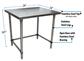 14 Gauge Stainless Steel Work Table Open Base Stainless Steel Legs 24"Wx24"D