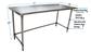14 Gauge Stainless Steel Work Table Open Base Stainless Steel Legs 72"Wx36"D