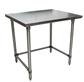 18 Gauge Stainless Steel Work Table With Open Base 36"Wx24"D