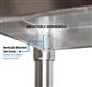 18 Gauge Stainless Steel Work Table Undershelf  1.5" Riser 60"x18"
