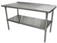 60" X 24" T-430 18 GA TABLE SS TOP WITH 1.5" RISER