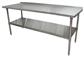 18 Gauge Stainless Steel Work Table Undershelf  1.5" Riser 72"x30"
