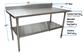 18 Gauge Stainless Steel Work Table Undershelf  5" Riser 60"x24"