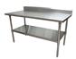 18 Gauge Stainless Steel Work Table Undershelf  5" Riser 60"x30"