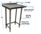 18 Gauge Stainless Steel Work Table Open Base  1.5 Riser 30"Wx18"D