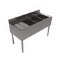 21"X48" Stainless Steel Underbar Sink w/ Legs 3 Compartment Left Drainboard and Faucet