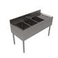 21"X48" Stainless SteelUnderbar Sink w/ Legs 3 Compartment Right Drainboard and Faucet
