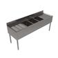 21"X72" Stainless Steel Underbar Sink w/ Legs 3 Compartment Two Drainboards and Faucet 