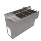18"X48" Stainless Steel Underbar Sink 3 Compartment w/ Left Drainboard and Faucet