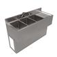 18"X48" Stainless Steel Underbar Sink 3 Compartment w/ Right Drainboard and Faucet