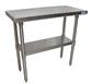 18 Stainless Steel Guage Work Table w/Galvanized Undershelf 36"Wx18"D