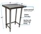 18 Gauge Stainless Steel Work Table With Open Base 24"Wx18"D