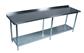 18 Gauge Stainless Steel Work Table  With Undershelf 1.5" Riser 84"Wx18"D