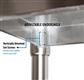 18 Gauge Stainless Steel Work Table  With Undershelf 1.5" Riser 84"Wx18"D
