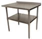 18 Gauge Stainless Steel Work Table  With Undershelf 1.5" Riser 30"Wx24"D