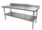 18 Gauge Stainless Steel Work Table  With Undershelf 5" Riser 72"Wx24"D