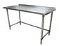 18 Gauge Stainless Steel Work Table With Open Base 1.5" Riser 60"Wx30"D